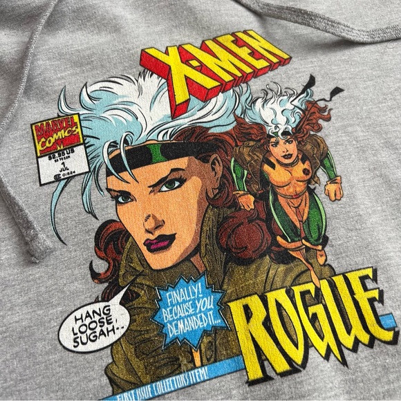 Marvel X-Men Rogue Graphic Sweatshirt Hoodie Grey Medium - Picture 4 of 9